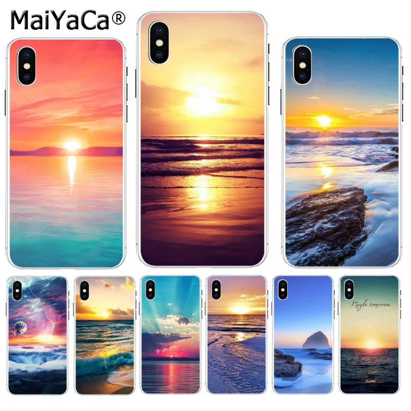MaiYaCa Лето Океан закат на море пляж Роскошный Гибридный чехол для телефона Apple iPhone 8
