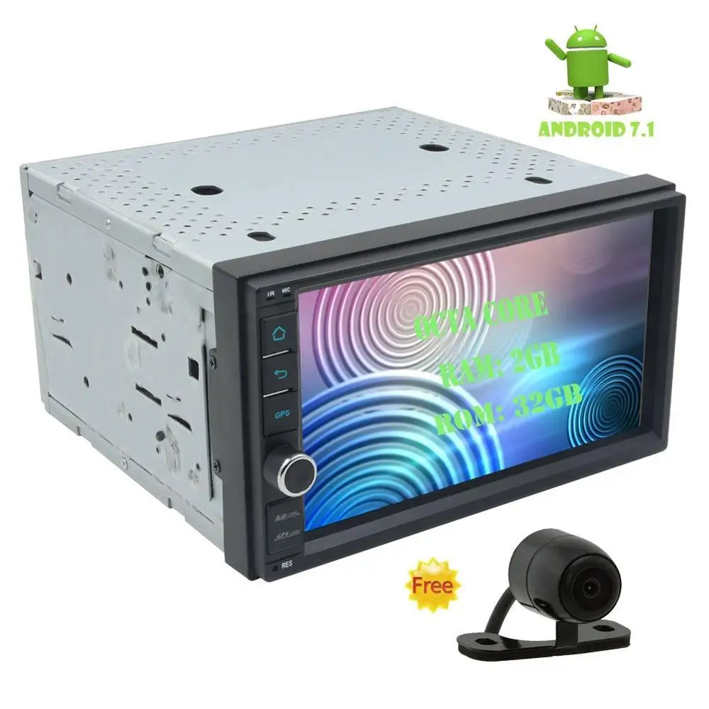 Rear Camera+Android 7.1 Car Stereo 2Din GPS In Dash 7" Support FM/AM