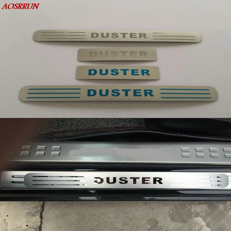 4P Car accessories Stainless Steel Side Door Scuff Plate Door Sill Trim Fit For Renault Duster Dacia Oroch 2012-2017 car-styling