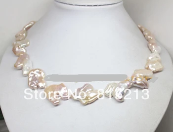 

ddh001024 high luster natural pink baroque keshi pearl gem necklace