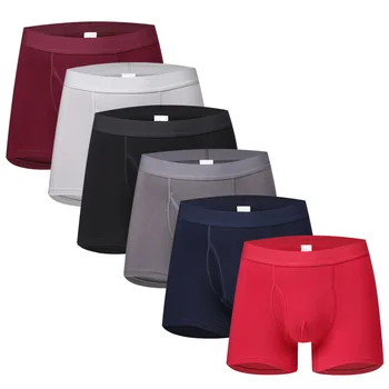 

Men's Underwear Boxer Pants Loose Breathable Lycra Cotton Solid Color Boxer