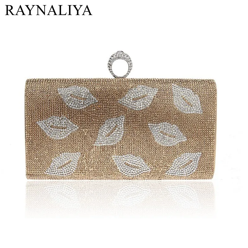 

Luxury Rhinestones Beaded Leaf Pattern Purse And Handbag Women Designer Fashion Party Bag Diamonds Shoulder Wallet SFX-A0124
