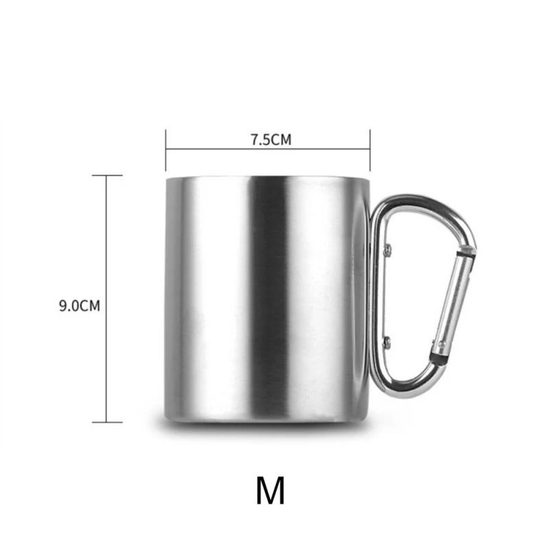220/300/350/450 мл Портативный уличная дорожная кружка кемпинг чашка с пряжкой-кружка с двойной стенкой Карабин ручка Нержавеющая сталь чашки
