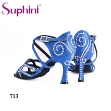 Расширяющийся к низу Каблук 8,5 см Высота Женщины Профессиональный соревнования ручной работы Suphini латинские танцевальные туфли