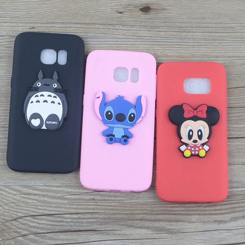 

Cute Cartoon Silicone Case for Samsung Galaxy S6 / S6 Edge Cases Stitch Hello Kitty Minnie Cat Soft TPU Phone Cover