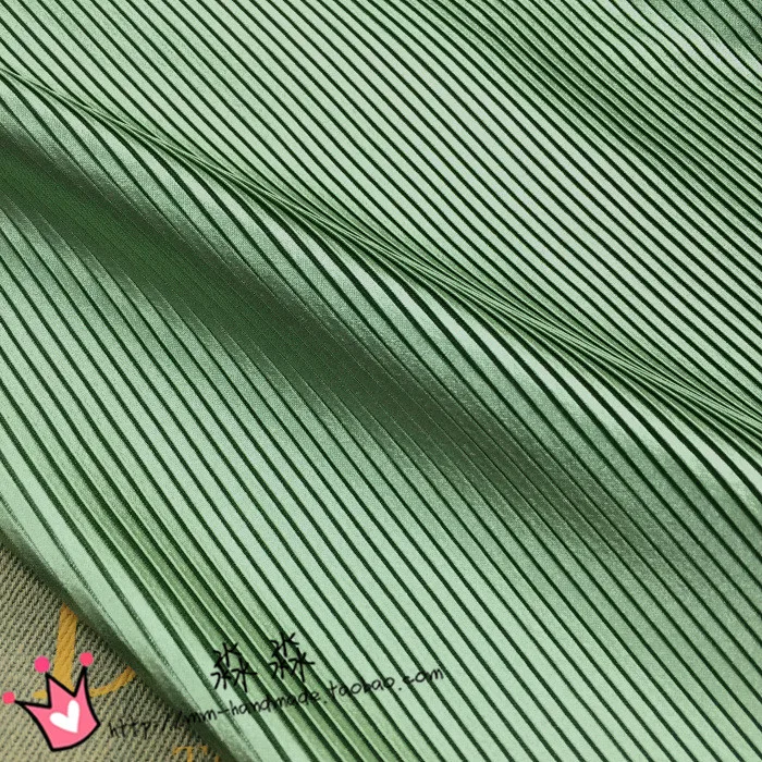 1psc прессованная мятая ИМИТИРОВАННАЯ шелковая атласная плиссированная ткань одежда чистый цвет в тонкую полоску платье ткань - Цвет: 8