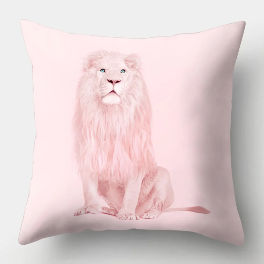 New Cute Animal Cushion Cover Deer Elephant Lion Giraffe Pillow Cover Cartoon Pillow Case for Sofa Car Hotel Home Decoration