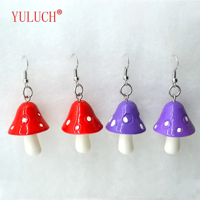

YULUCH 2018 Fashion Woman Sweet Fresh Handmade Plastic Simulation Mushroom Earring Jewelry Accessories Gift