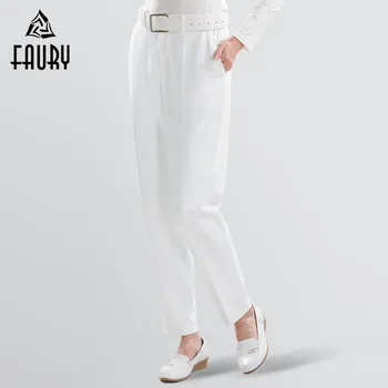 

Women Doctors Nurses Hospital Medical Surgical Work Pants Long Trousers Slim Elastic Waist Pink Purple Pants Overalls Uniform