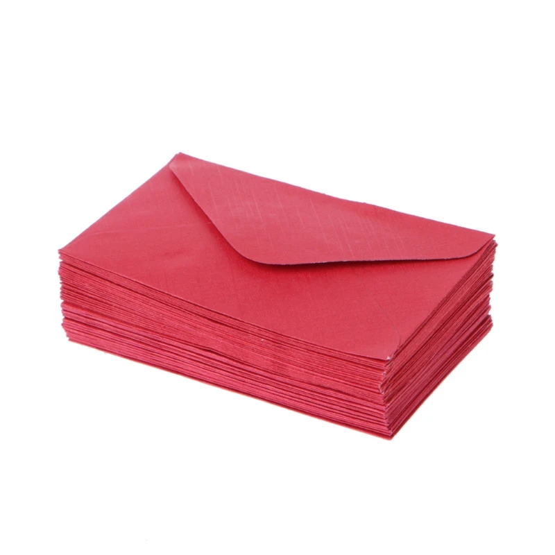 50 шт Ретро пустые Мини бумажные конверты свадебные приглашения Поздравительные открытки подарок - Цвет: Красный