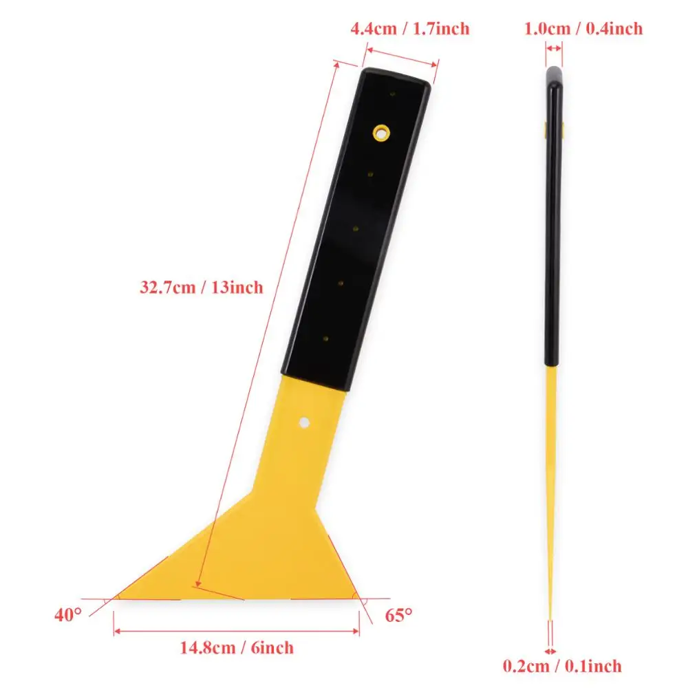 FOSHIO 32.7cm Car Vinyl Wrap Handled Squeegee Window Tint Decal Plastic Scraper Household Glass Cleaning Glue Film Remover Tool