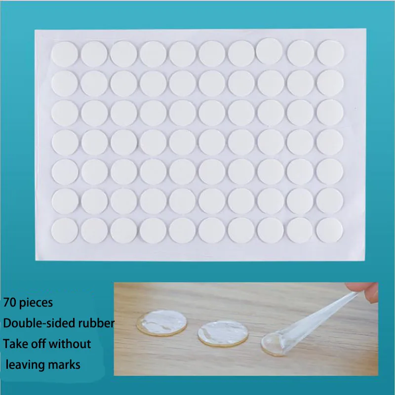 

70pcs Double Sided Strong Pad Mounting Adhesive Wall Sticker Resistance Round Balloon Car Home Use Decoration Tape Colloidal
