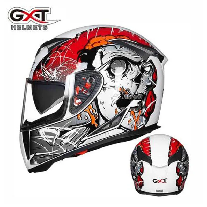 Горячая GXT G358 двойные линзы мотоциклетные шлемы полное покрытие с противотуманным козырьком мотоцикл электрический велосипедный защитный шлем
