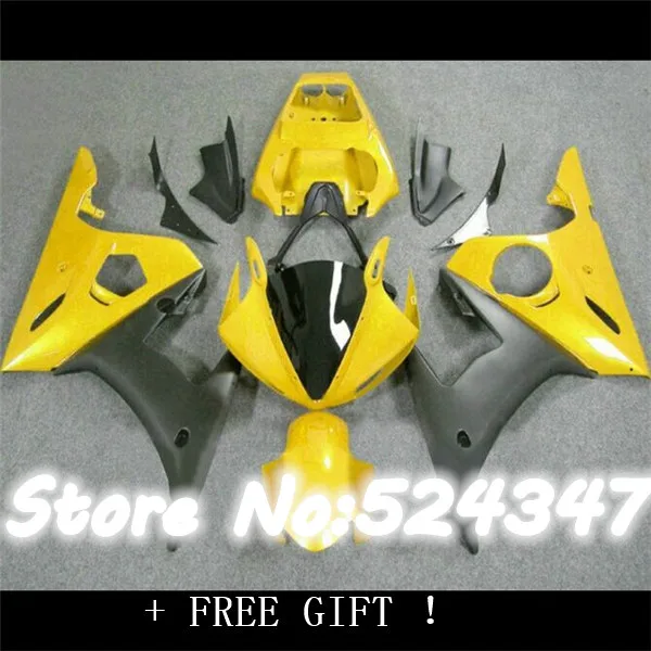 Fei-изготовленные на заказ мотоцикл комплект обтекателей для YZFR6 2003 2004 2005 желтый
