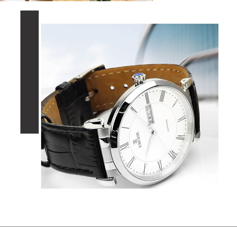 EBOHR бренд успех для мужчин кварцевые часы для мужчин's непромокаемые повседневное бизнес модные часы 2019 новый стиль Ebohr 10900130