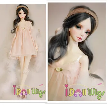 

Free Shipping High Temperature Fiber Synthetic Long Wave 1/3 1/4 1/6 BJD Princess Style Hair Finished Wigs On Sale