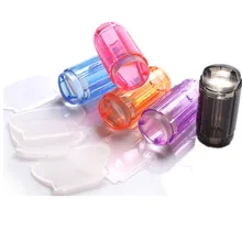 Прозрачный Скребок С Крышкой, Силиконовые Скребок Стампер Штамповка Nail Art Польский Печать Печать Передачи Шаблона Маникюр Инструменты