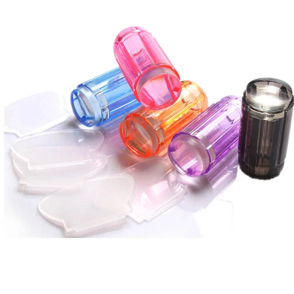 

Transparent Scraper With Cover Silicone Stamper Stamping Scraper Nail Art Polish Seal Printing Transfer Template Manicure Tools