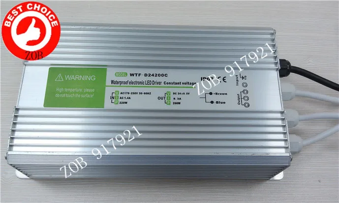 

200W 12V/24V LED power supply hight PF LED strip light modules luminous characters waterproof IP67 constant voltage power supply