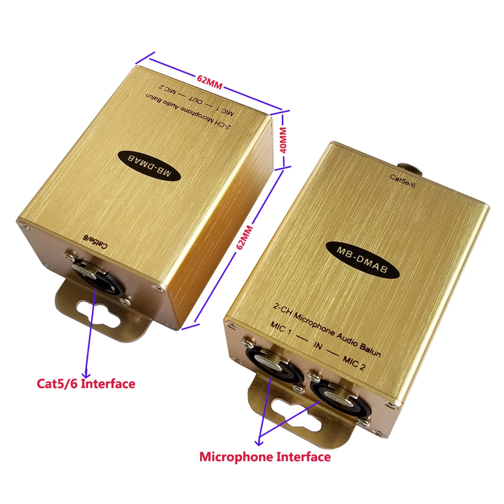 Cat5 микрофон адаптер 2-CH микрофон для RJ45 конвертер Phantom Мощность микрофон более Cat5/6 кабель удлинитель для головок микрофон трубки