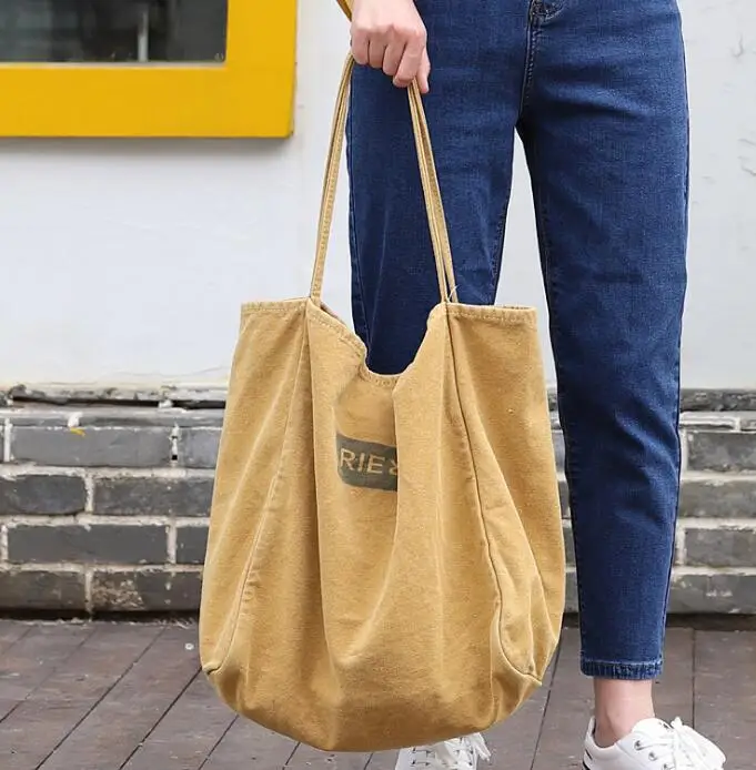 

2019 Korean version of the simple large-capacity canvas bag casual Sen literary one-shoulder Messenger bag