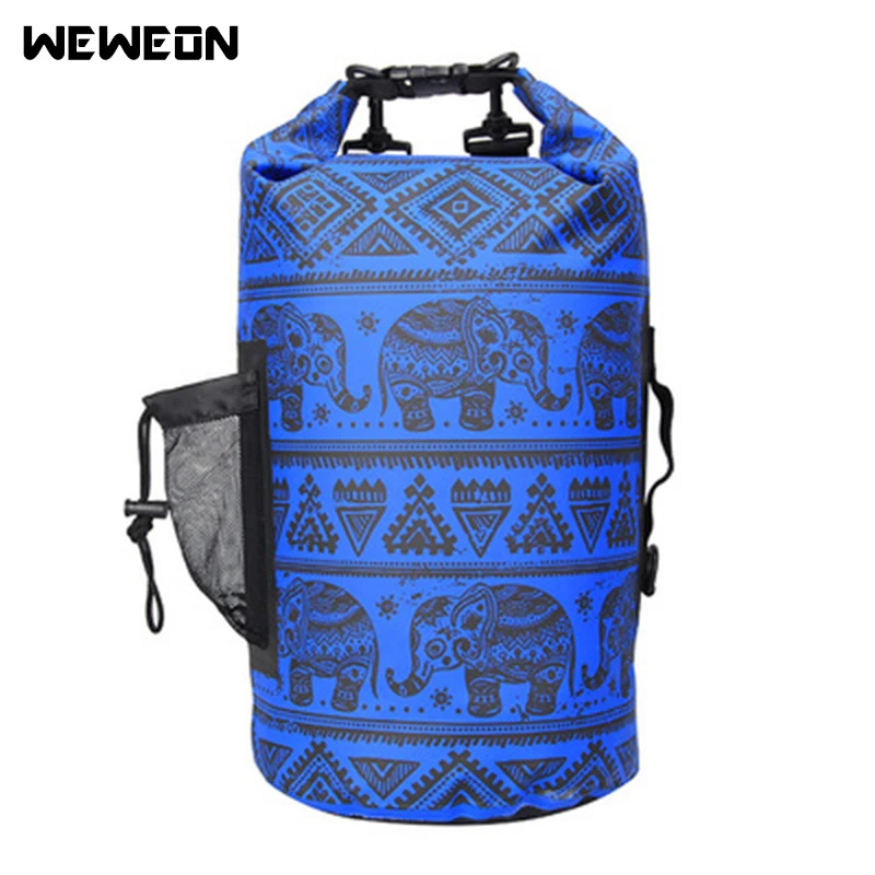 

Retro Pattern 15L Waterproof Dry Bag Swimming Diving Backpack Rafting Bag for Wet Clothes Storage Beach River Trekking Packs