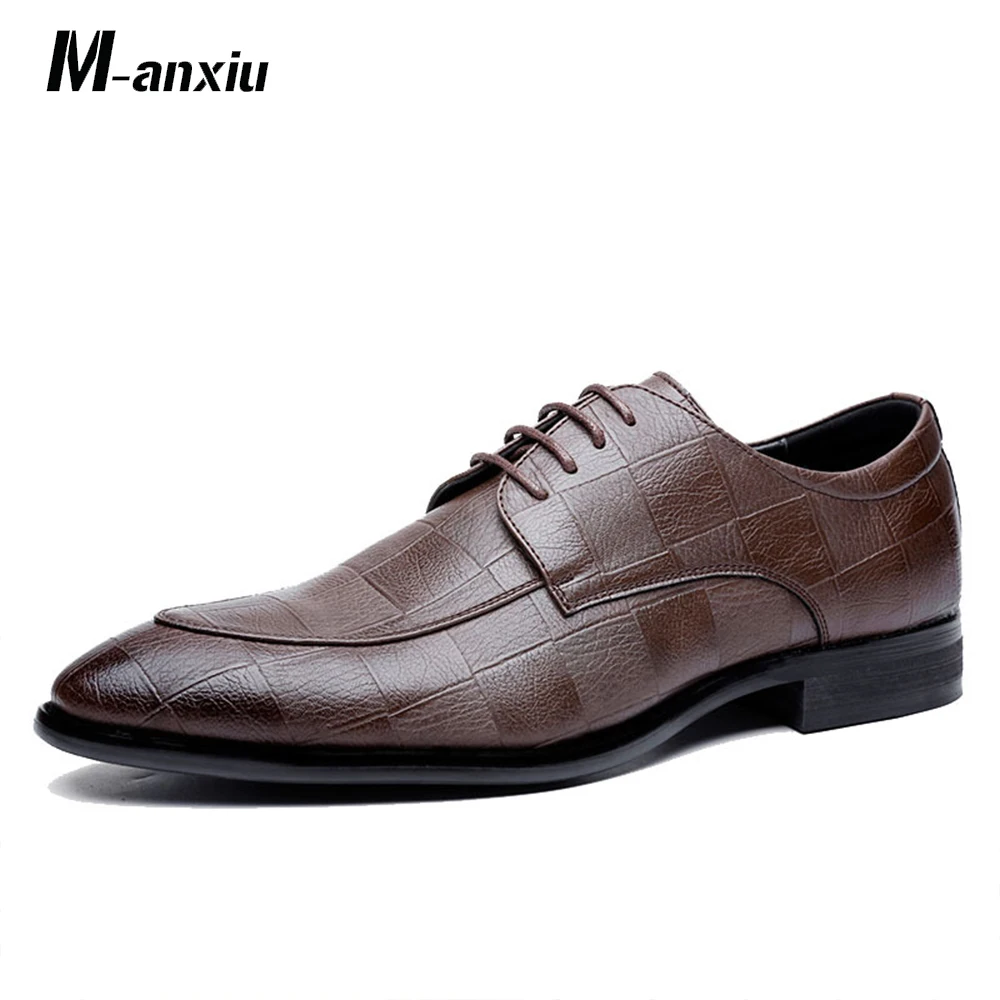M-anxiu/кожаная обувь в деловом стиле с тиснением; модная повседневная обувь для вечеринок; Мужская обувь в деловом стиле; обувь для свадьбы и банкета