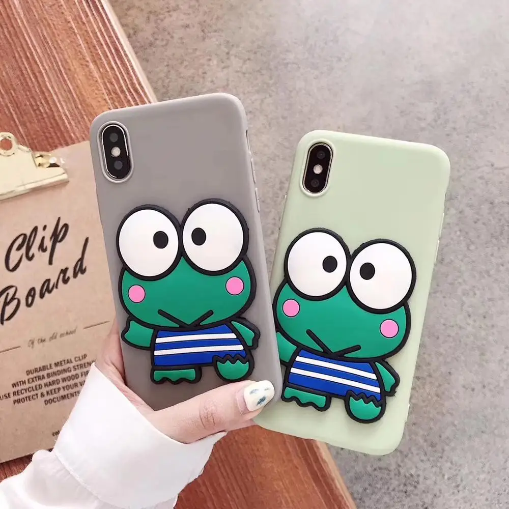 3D Frog Patterned Matte Skin Soft TPU Case Cover sfor Samsung A10 A20 A30 A40 A50 M10 M20 Candy Color Silicon Phone Coque Capa   (2)