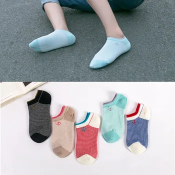 

yishine 5 Pairs/lot High Quality Women's Socks Breathable Anchor Stripes Printed Girls Ankle Socks Female Ladies Funny Sock