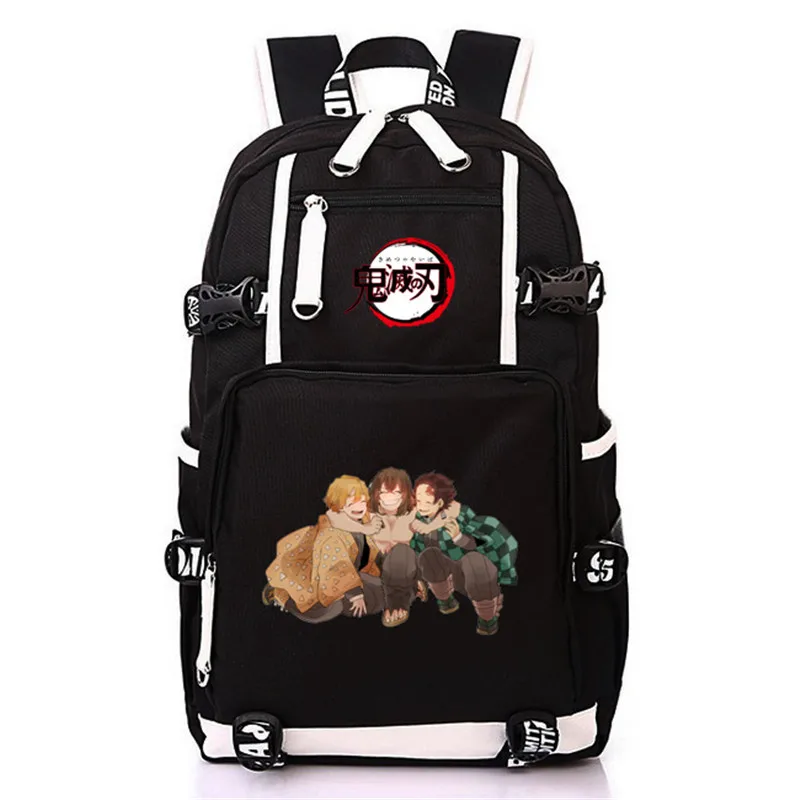 Японское аниме Demon Slayer: Kimetsu no Yaiba Bookbag школьные сумки холст USB рюкзак для ноутбука