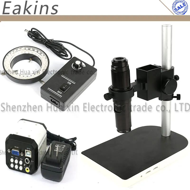 

3 in1 Digital Industrial Microscope Camera VGA USB AV output + 200X HD C Mount Lens + Table Stand Holder + 60 LED Light