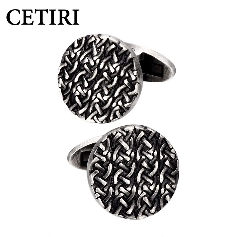 

CETIRI 17*17cm Vintage Cufflinks Tuxedo Shirt Studs for Men Retro Flower Pattern Best Wedding Business Gifts for Men