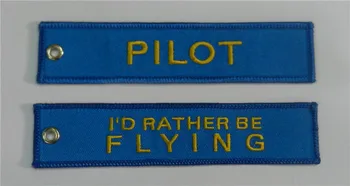 

I'd Rather Be Flying Pilot Personalized Embroidered Key Chains