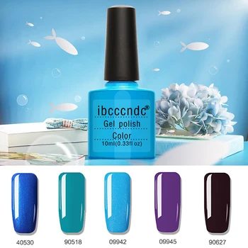 

10ml UV Gel Nail Polish Soak Off Gel Varnishes 5 pcs/lot Semi Permanent Lacquer Gelpolish Blue Series Nail Art Design For Girl