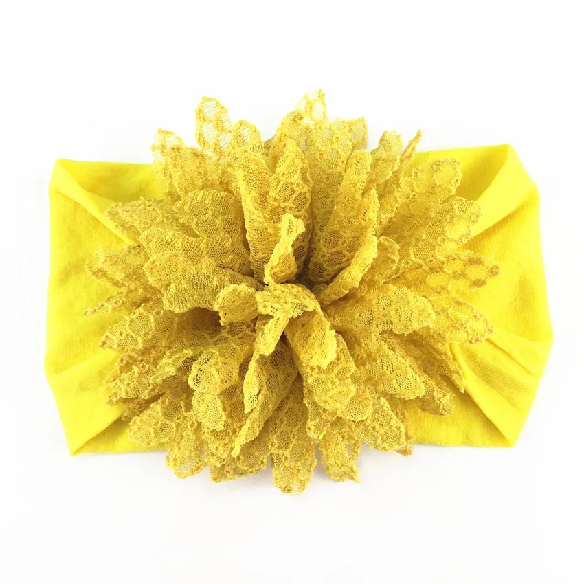 

50pcs/lot , 11cm sun flower with soft children nylon headband 16colors hot sale hair fashion accessories