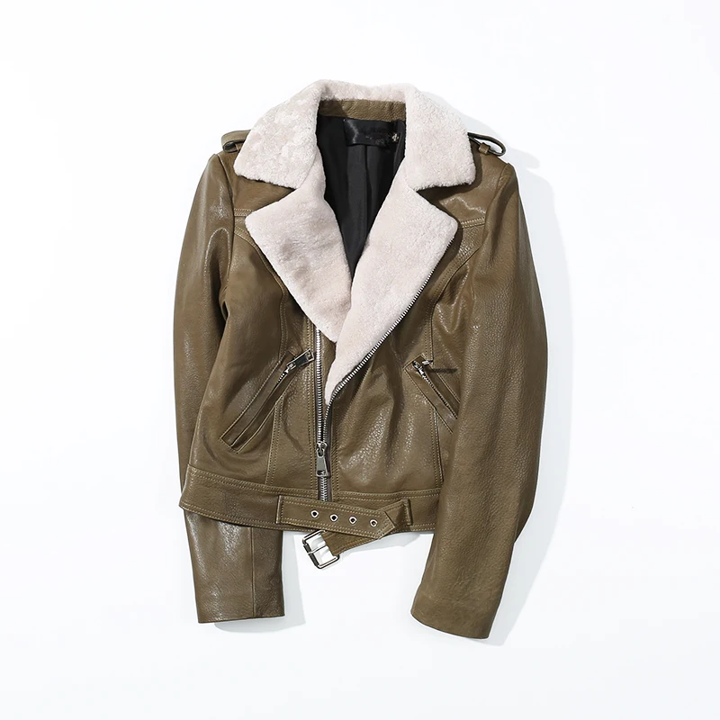 Real Leather Jacket Ladies Black Brown Yellow Zippers Vintage Classic Female Clothing Autumn Winter Genuine Sheepskin Jackets  