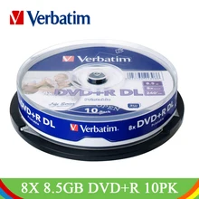 Verbatim 8X8,5 GB DVD с поверхностью, подходящей для печати+ R DL пустой диск 10Pk шпиндель много белый широкий струйный записываемый двухслойный Компактный DVD диск