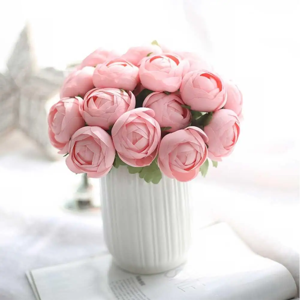 Lumi вечерние 7 голов искусственная ткань цветы Ranunculus Свадебный букет офисные