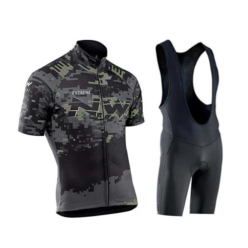 Conjunto de Jersey de Ciclismo para hombre 2019 Pro equipo Nw transpirable Ropa de Ciclismo de bicicleta de montaña