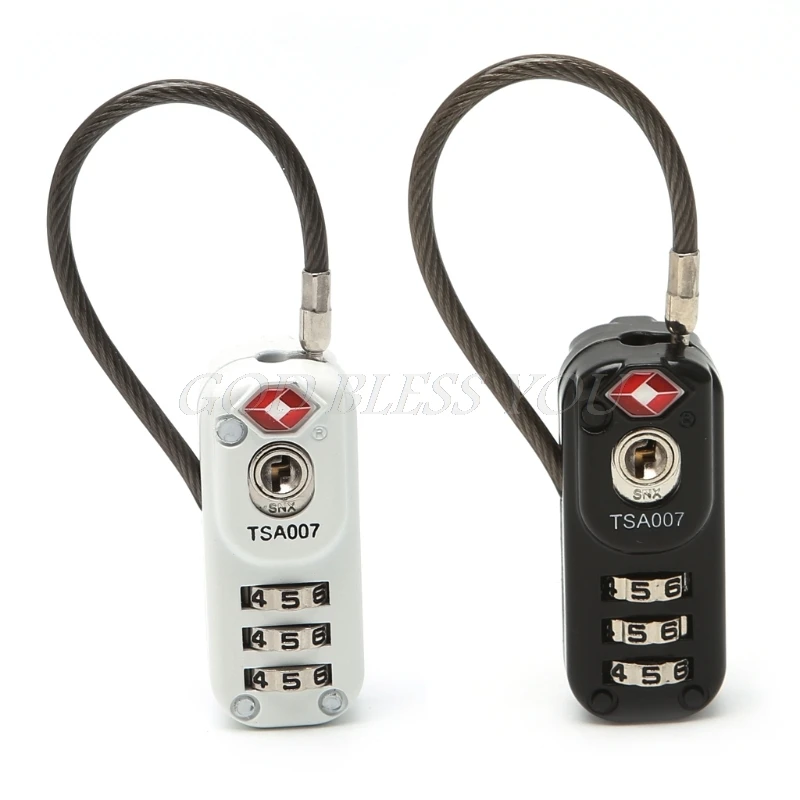 

TSA 3 Digit Combination Resettable Travel Suitcase Luggage Code Lock Padlock