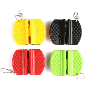 Portable Knife Sharpener — Black, Green, Red, and Yellow