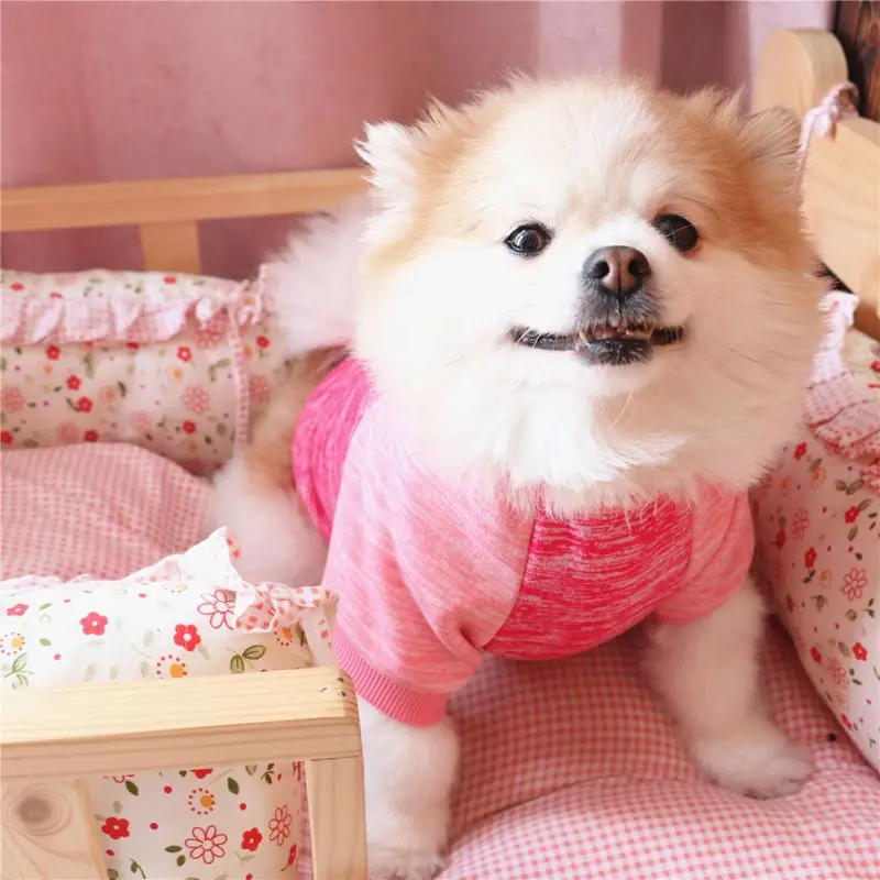 Осенне-зимний флисовый теплый свитер для собак, розовые товары для собак, толстовки, теплая одежда, удобные толстовки с капюшоном для кукол