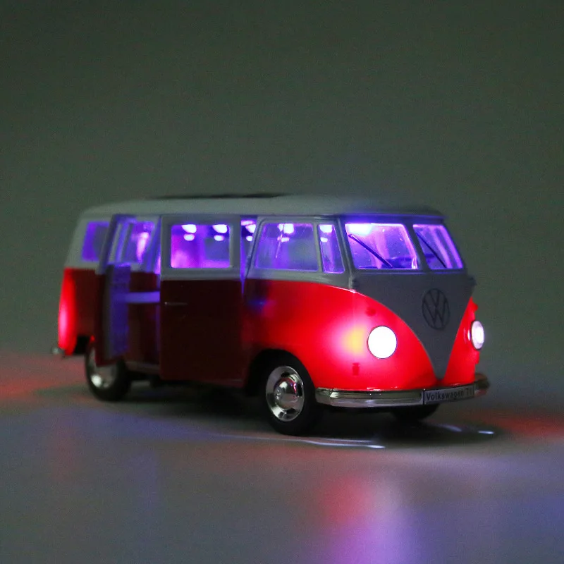 Горячая Распродажа 1:24 T1 автобус из металлического сплава Модель автомобиля звук