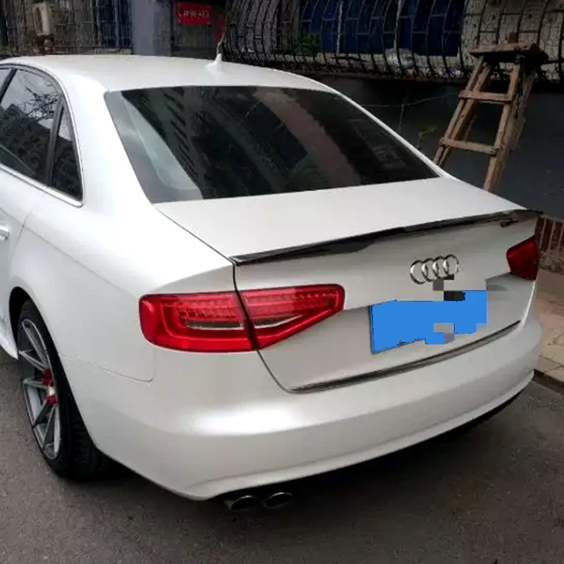 Задний спойлер багажника из углеродного волокна для Audi A4 B8 2012 2013 черный автомобиль украшение в виде хвостового крыла для Audi A4 B8