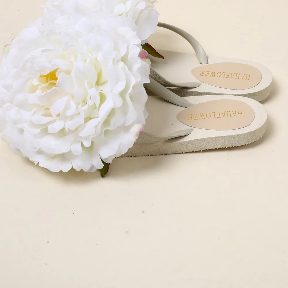 HAHAFLOWER/летние женские шлепанцы белые сандалии на плоской подошве 17 см с большим