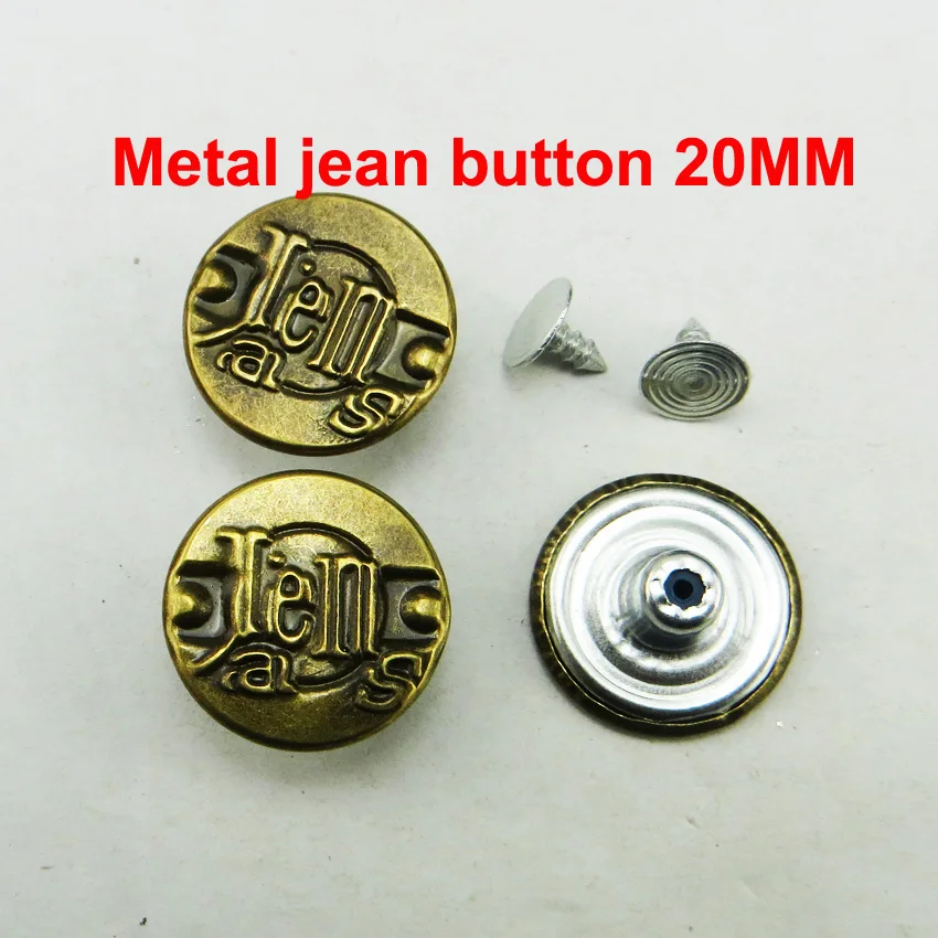 30PCS 20MM bronze tone LETTER SERIES metal jean button garment