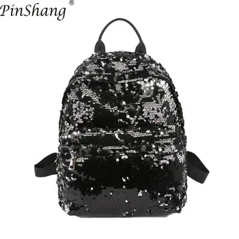 

PinShang Women Backpack Fashion Glitter Sequins Backpack Large Capacity Solid Color Travel Bag Backpack Women Bags for Women 30