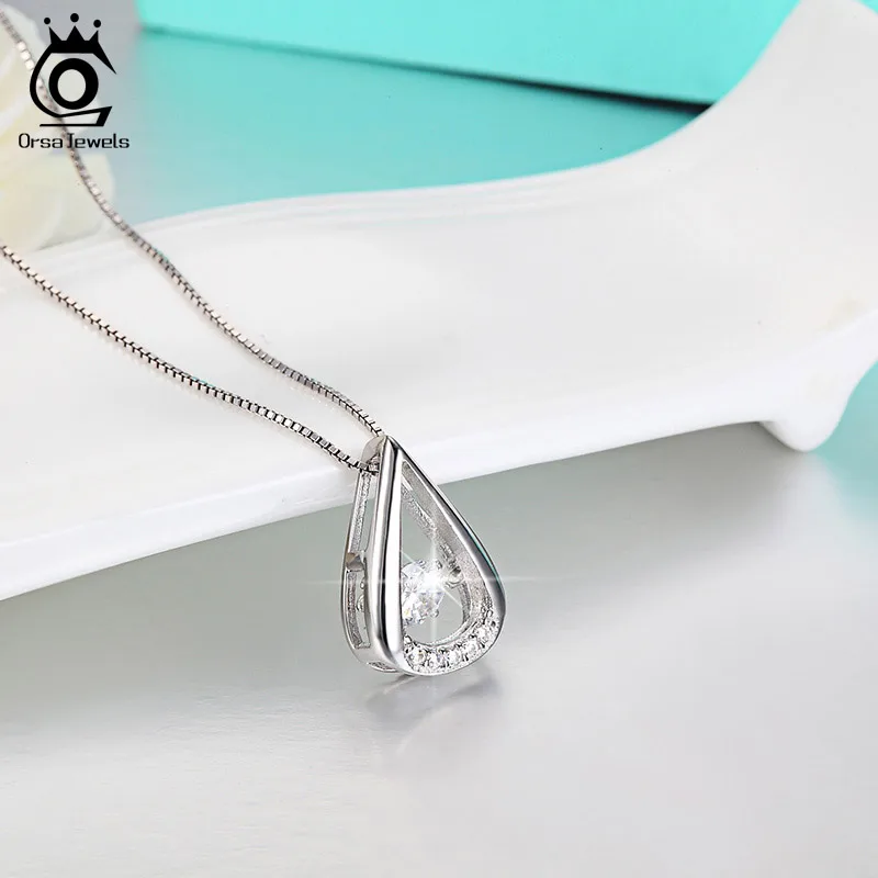 ORSA JEWELS 100% 925 Sterling Silver Pendants Necklaces for Charm Lady's Wedding&Engagement Fashion Women's Jewelry SN40 - Image 3