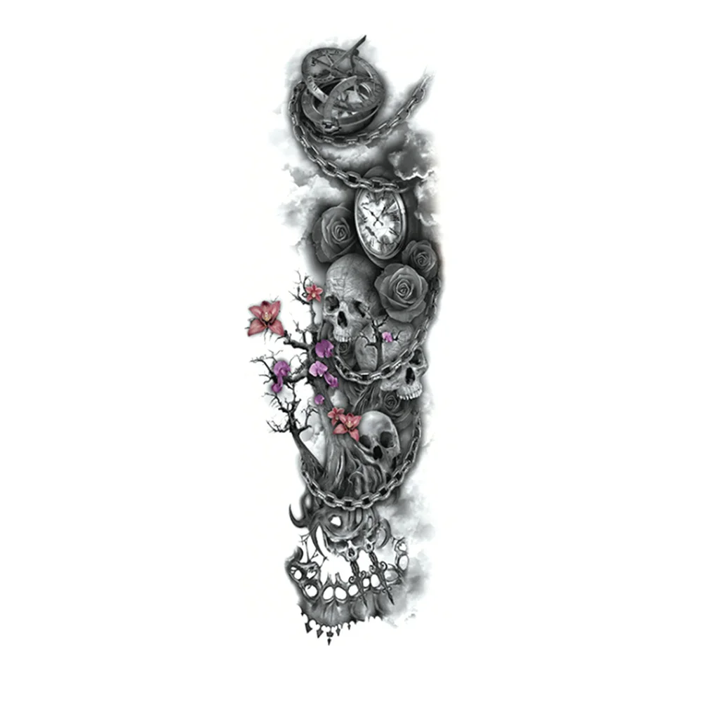 

Women & Men Waterproof Temporary Tatoo Stickers fake Tattoo Unisex clock skull lion wing rose ttree Arm Paints For kids Body