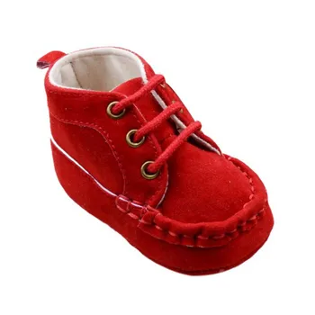 

Infant First Walkers Girl Knitted Lace UP Sneaker Canvas Toddler Warm Baby Shoes Prewalker